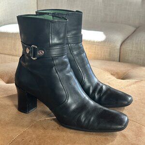 Cole Haan Black Leather Heeled Ankle Boots | Polished Minimal Classic, Women's 9